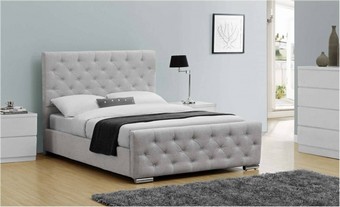 Buckingham Fabric Bed - Grey